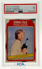 1980 Topps Star Wars: The Empire Strikes Back Luke Skywalker Star File #2 PSA 7 picture