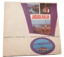 VTG 1976 Yugoslavia Tourist Map Illustrated Travel Sights picture