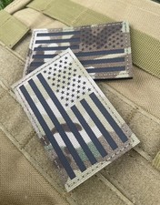 IR American Flag America USA Military Combat Tactical patch 3.2” Set Multicam picture