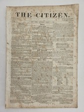 1854 antique THE CITIZEN NEWSPAPER ny JOHN MITCHEL SLAVERY KANSAS INDIANS picture