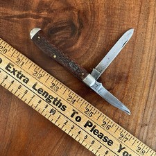 VINTAGE SCHRADE WALDEN NY USA 293 KNIFE SLIMLINE TRAPPER FOLDING HUNTER KNIVES picture