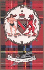 Postcard Vintage (2) Clan Tartan The Royal Stewart (Same) Colorful UP (#928) picture
