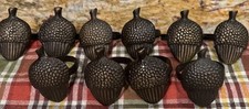 Vintage Set of 10 Solid Metal Flower Napkin Ring Holders picture
