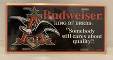 Vintage Budweiser King Of Beers Aluminum License Plate picture