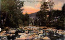 Vintage Postcard Bad Landeck Schlesien Bieleblick River Rocks Germany Travel picture