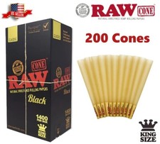 Authentic RAW Black King Size Pre-Rolled Cones 200 Pack & Fast Shipping US picture