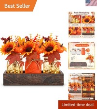 Versatile Fall Table Decor: Mason Jar Centerpieces for All Occasions, 3 Count picture
