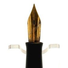 Vintage 1940s Eversharp Skyline Fountain Pen 14K Nib Gold Filled Cap Black USA picture