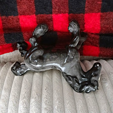Glossy Black Ceramic Horse Figurine Collectible Sculpture Decor picture