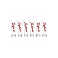Leinenkugel's Pilsner Beer Glasses Unisex OS Clear Red Logo Set of 6 Shandy 9