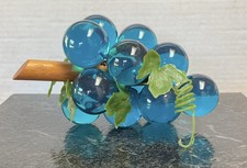 Vintage MCM Blue Lucite Acrylic Grape Cluster Driftwood Mid Century Decor 8
