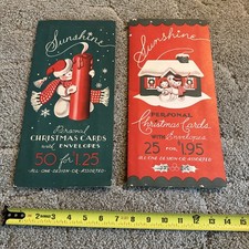 Vintage Christmas Card Salesman Display Set Of Two 1950S Era picture