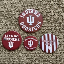 Vintage Lot Of 4 Indiana Hoosiers Button Pin University picture