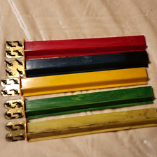 Vintage Bakelite Wall Plaques Set of 5 -Marbled  Red Black Yellow Green Tan picture