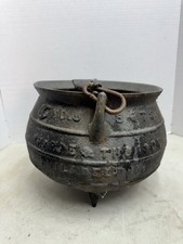Antique 1850s NC&N North Chase & North Sharpe Thomson Cast Iron 8 Qt Kettle picture