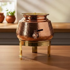 100% Pure Copper Water Dispenser  Pitcher Pot 8L With Stand picture