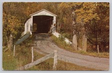 Vintage 1968 Nolt's Point Mill Covered Bridge Amishland Pennsylvania Postcard picture