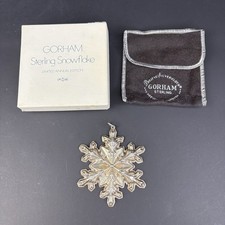 Vtg 1976 Gorham Sterling Silver Snowflake Christmas Tree Ornament Box - 24.2 g picture