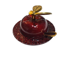 New Judaica Metal Enamel Honey Dish with Spoon Rosh Hashanah Israel Jewish Gift picture