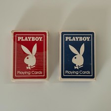 Playboy 1973 Original Vintage Blue (SEALED) + Red (USED) Decks of Playing Cards picture