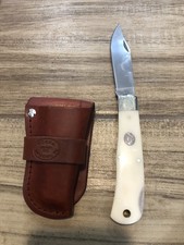 Moore Maker USA  5106 LB Single Blade Lockback Large Trapper Knife Genuine BONE picture