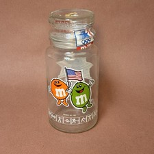 M&M's Olympic Commemorative Glass Jar With Lid Mars Inc. New 1983 With Seal picture
