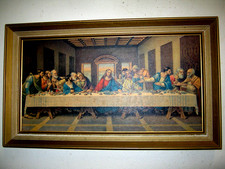 Vtg The Last Supper Picture/ Original 1940's Frame 17 x  10 picture