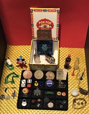 VTG Junk Drawer Smalls Lot: Tokens/Dice/Pins/Tees/Coke/Snoopy/Pendants  45+  picture