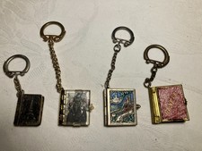 50 Piece Vintage European & World Key Ring Collection: Mini Books, Thimble Chest picture