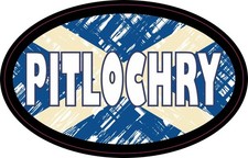 StickerTalk Pitlochry Scotland Oval Vinyl Sticker 4 Inches by 2.5 Inches picture