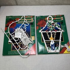 VTG 1995 Christmas Silhouette Light Up Lantern & Santa’s Sleigh Window/Outdoor picture