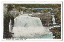 Ausable Chasm New York c1920's Rainbow Falls, waterfall, bridge picture