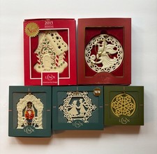 LENOX ORNAMENT LOT SET OF 5 PIERCED ORNAMENTS MIB picture