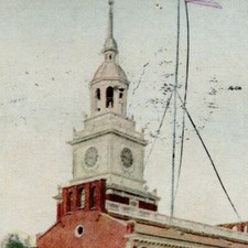 1900 Independence Hall Postcard Continental Congress 1775 to 1781 Hand Colored picture