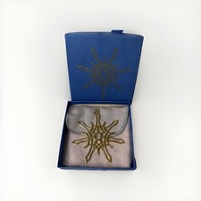 MMA Star Christmas Ornament Brass Gold tone Vermeil Star With Blue Box 1975 picture