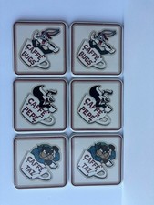Vtg 1997 Looney Tunes Ceramic Coaster Set of 6 Warner Bros Studio Store Coffee picture