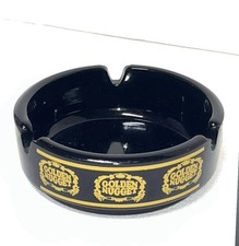Vintage Golden Nugget Las Vegas Casino Black Glass/Ceramic Ashtray picture