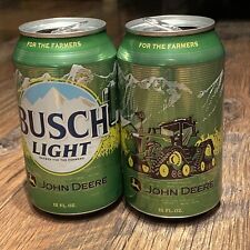 2 BUSCH LIGHT John Deere for the Farmers EMPTY Beer Cans LIMITED EDITION picture