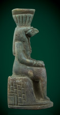 Ancient Egyptian Antiques Anubis Statue Rare Antique Green Stone Seated God picture