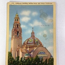 California Postcard 1944 San Diego Balboa Park California Building Dome picture