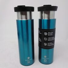 2X Starbucks Reserve Presse To Go French Coffee Press Tumbler 14 oz Teal *Read* picture
