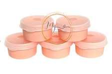 Tupperware Smidgets Peach with Seals – Mini 1 oz Containers – Set of 5 – NEW picture