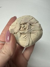 First Works Jude Holdsworth? Ceramic Face Trinket Box Signed Wise Folk Art picture