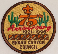 1996 Grand Canyon Council Arizona 75th Anniversary Council Patch CP 1921-1996 picture