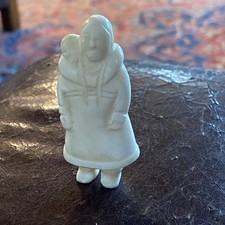 Inuit Bone Small Sculpture Of Mother & Child picture