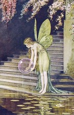 Ida Rentoul Outhwaite Fairy 'Crystal Gazer' Ball Vintage Postcard COPY picture