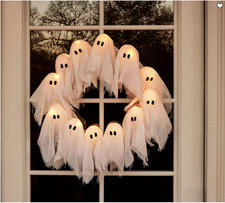 Pottery barn Lit Ghosts Wreath picture