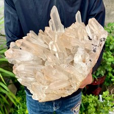 10.58LB Large Natural Clear White Crystal Quartz Cluster Energy Healing Specimen picture