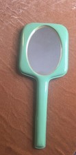 Vintage Olive Green Hand Mirror picture