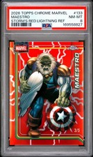 TOPPS CHROME MARVEL #133 MAESTRO STORM'S RED LIGHTNING REF /5 PSA 8 picture